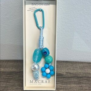 Macrae |  Boho Flower Blue Beaded Bag Charm 🩵